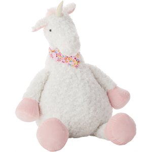 mina victory unicorn plush animal contemporary polyester pillow toy in ivory