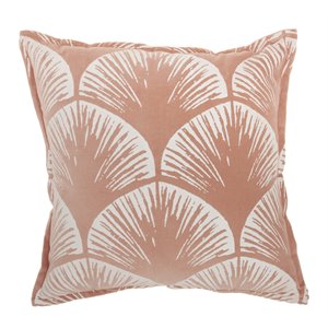 mina victory life styles scallops modern cotton throw pillow in coral pink