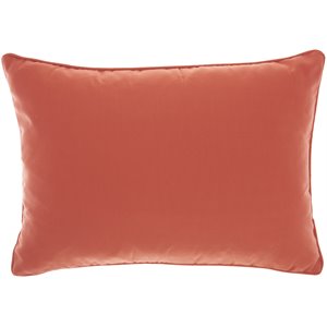 mina victory acrylic fabric outdoor pillows solid throw pillow in coral orange