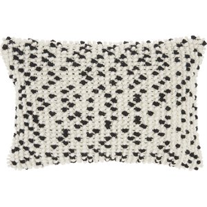 mina victory indoor/outdoor loop dots contemporary pet throw pillow in black