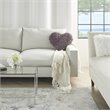 Mina Victory Frame Heart Shag Modern Polyester Throw Pillow in Lavender Purple