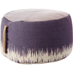 mina victory life styles stonewash drum modern cotton pouf in plum purple