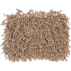 Mina Victory Shag Skinny Fugga 14&quot x 20&quot Fabric Beige Indoor Throw Pillow