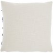Mina Victory Life Styles Square Cotton Tufted Lines Throw Pillow in Blue Ink