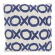 Mina Victory Life Styles Square Cotton Tufted Lines Throw Pillow in Blue Ink