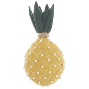 Mina Victory Plush 20x12&quot Cotton Pineapple Throw Pillow in Yellow