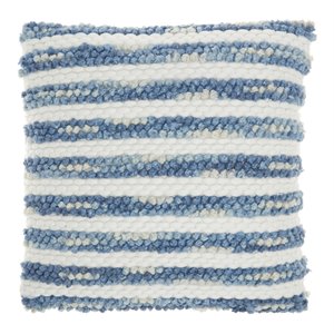 mina victory life styles square ombre woven stripes throw pillow in navy/blue
