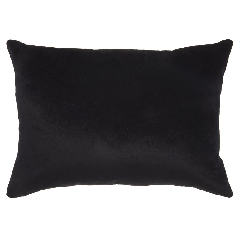 Mina Victory Luminescence Cotton Metallic Leopard Throw Pillow in Black