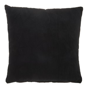 mina victory life styles square solid velvet throw pillow in black