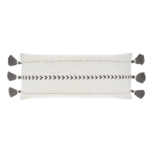 Mina Victory Lifestyle Braided Stripes Tass 12&quot x 30&quot Gray Indoor Throw Pillow