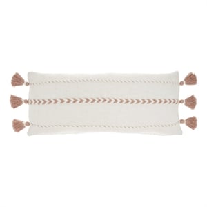 Mina Victory Lifestyle Braided Stripes Tass 12&quot x 30&quot Blush Indoor Throw Pillow