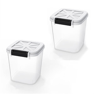 hanamya food storage container with measuring cup bpa free 60-cup in white/gray