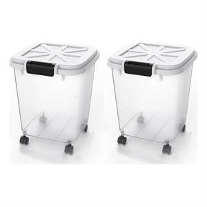 hanamya food storage container with measuring cup bpa free 70-cup in white/gray