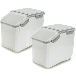 hanamya food storage container with measuring cup bpa free 70-cup in white/gray