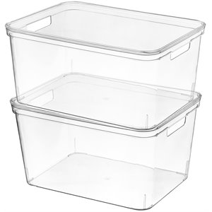 hanamya storage bin organizer 17 liter in clear (set of 4)