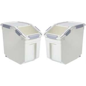 hanamya 7.5 liter plastic food storage container with cup in white