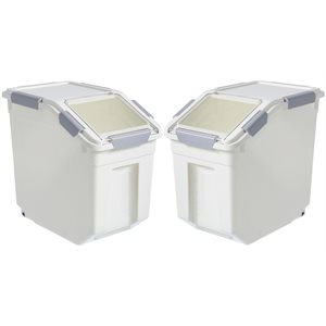hanamya 33 liter plastic food storage container with cup in white