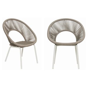 Seasonal Living Archipelago Ionian 18&quot Aluminum Dining Chair in White (Set of 2)