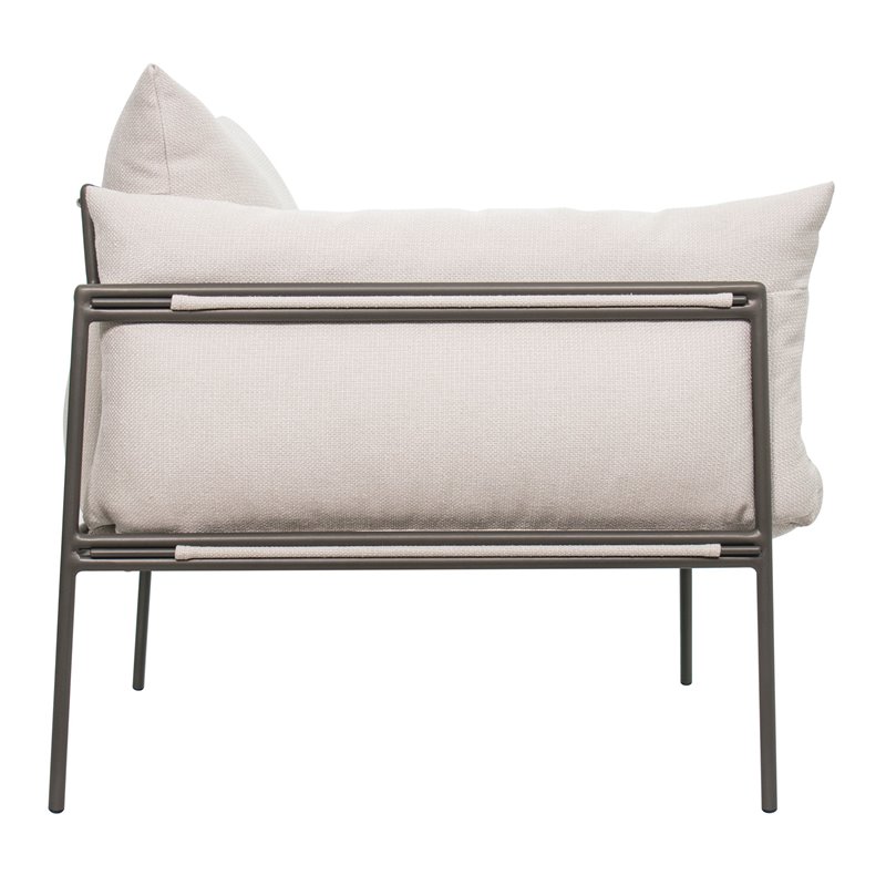 Seasonal Living Archipelago Hebrides Aluminum Lounge Chair in Nut Brown