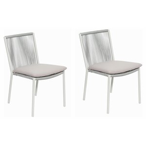 Seasonal Living Archipelago 18&quot Aluminum Dining Side Chairs in White (Set of 2)