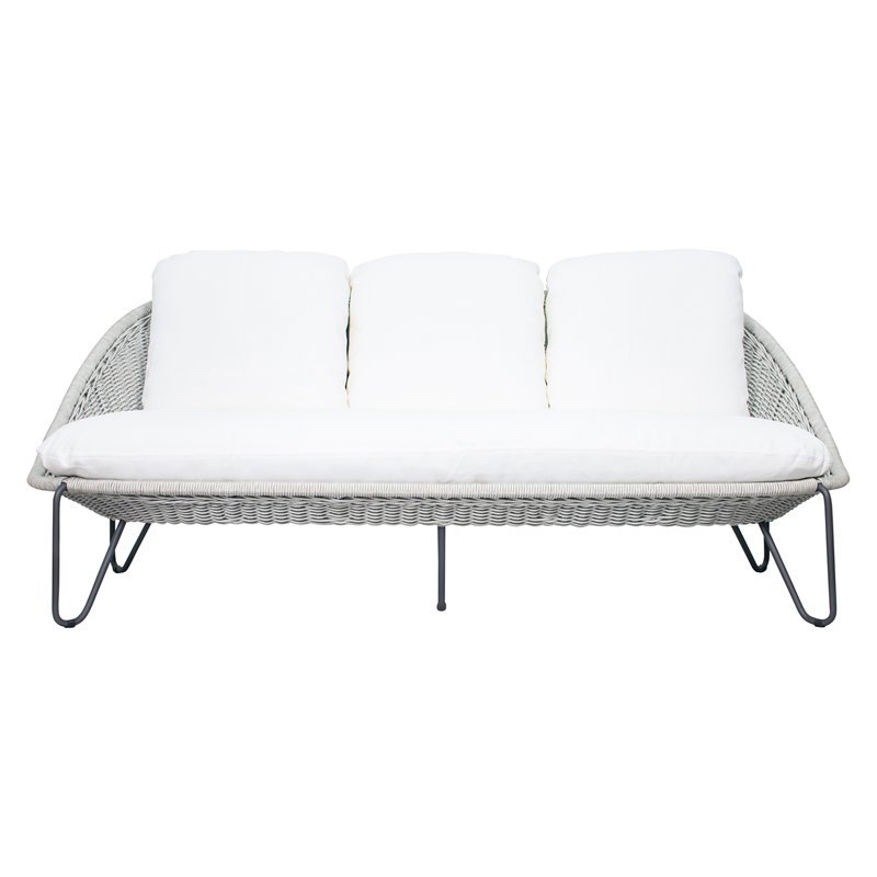 Seasonal Living Archipelago Azores Metal 3-Seat Sofa in Cardamom Taupe Gray