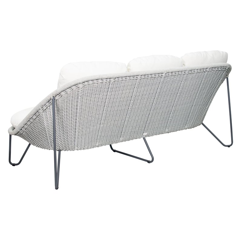 Seasonal Living Archipelago Azores Metal 3-Seat Sofa in Cardamom Taupe Gray