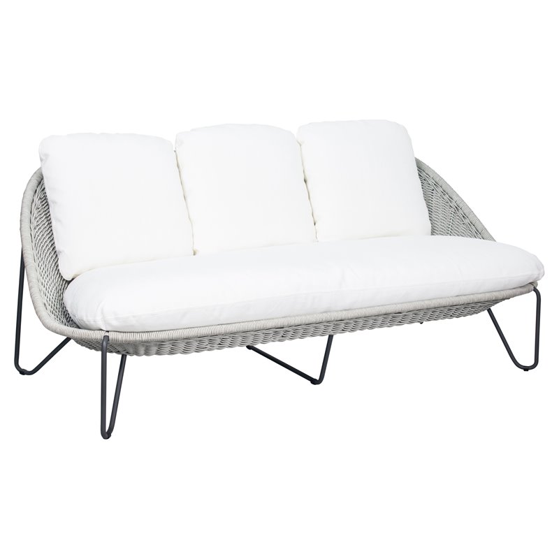 Seasonal Living Archipelago Azores Metal 3-Seat Sofa in Cardamom Taupe Gray