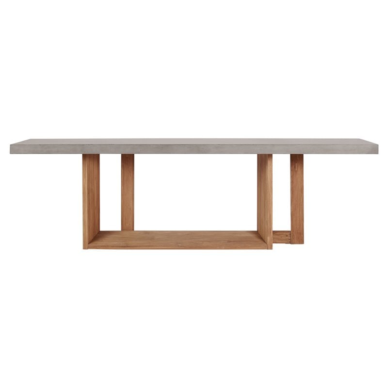 Seasonal Living Perpetual Lucca Teak Wood/Concrete Dining Table in Slate Gray
