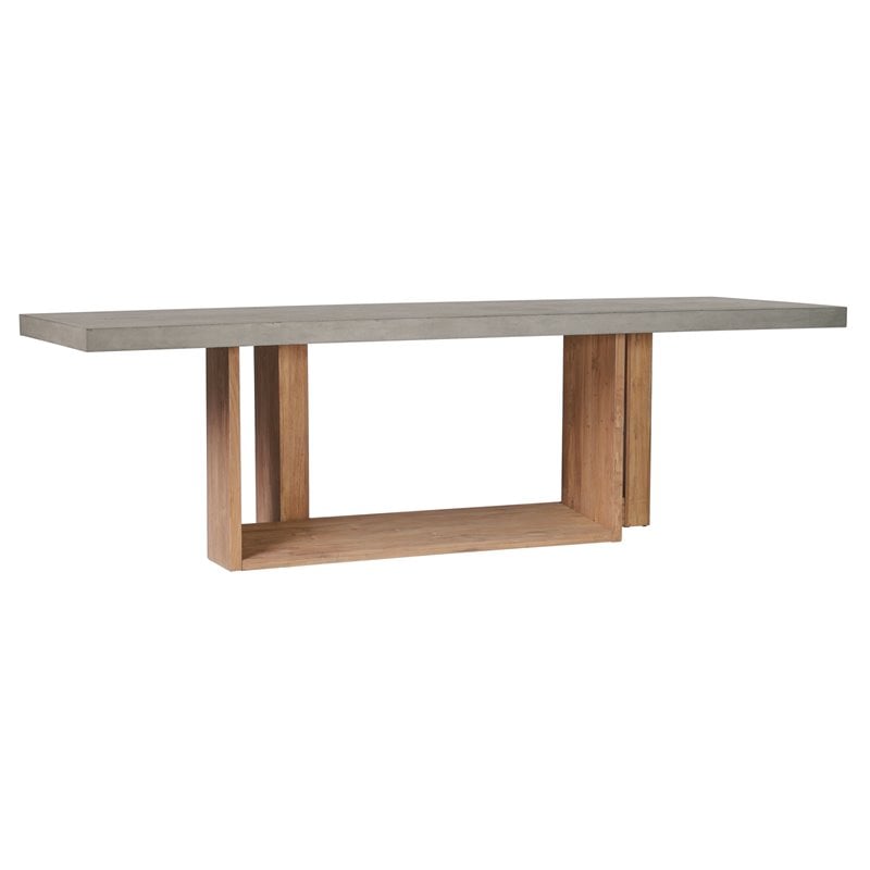 Seasonal Living Perpetual Lucca Teak Wood/Concrete Dining Table in Slate Gray