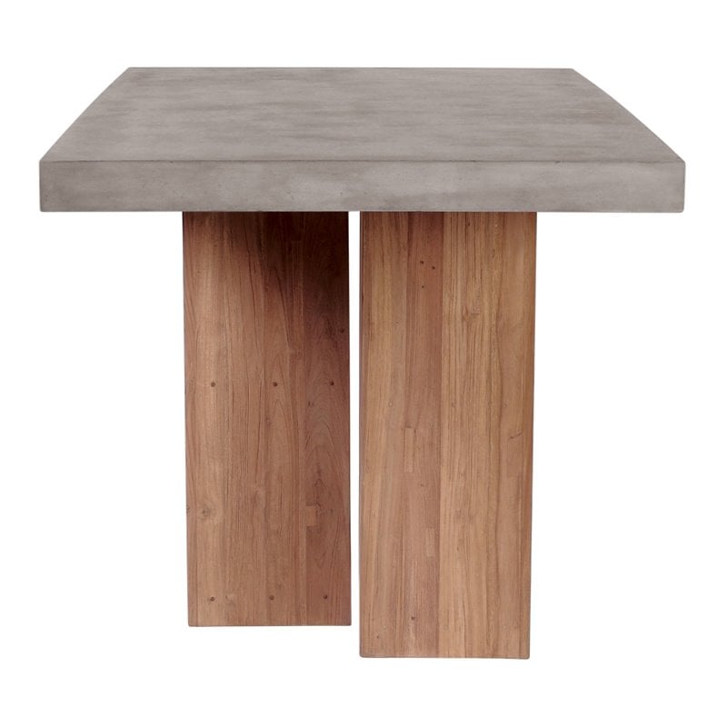 Seasonal Living Perpetual Lucca Teak Wood/Concrete Dining Table in Slate Gray