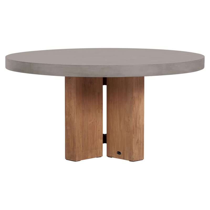 Seasonal Living Perpetual Java Teak Wood/Concrete Dining Table in Slate Gray