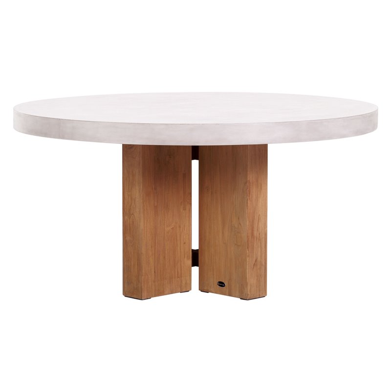 Seasonal Living Perpetual Java Teak Wood/Concrete Dining Table in Ivory White