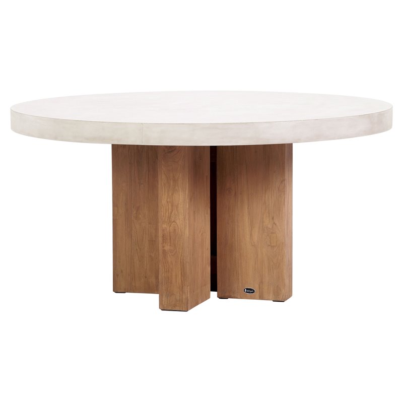 Seasonal Living Perpetual Java Teak Wood/Concrete Dining Table in Ivory White