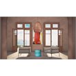 Seasonal Living Ceramic Ancaris Ring Accent Table in Glossy Gold/Turquoise Blue