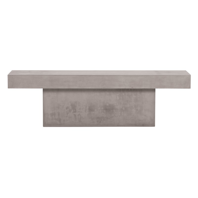 Seasonal Living Perpetual T-Bench Concrete Dining Bench in Slate Gray