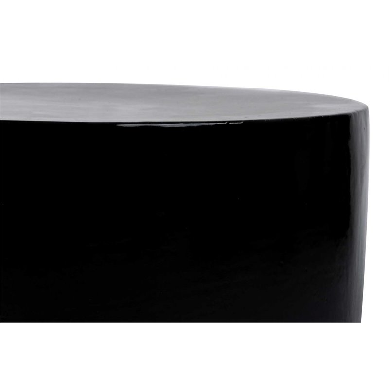 Seasonal Living Provenance Signature Ceramic Grazed End Table in Black