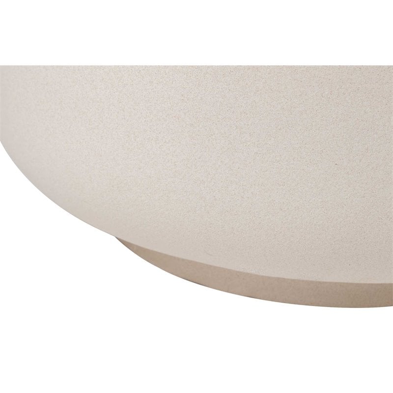 Seasonal Living Provenance Signature Ceramic Grazed End Table in Cream/Black