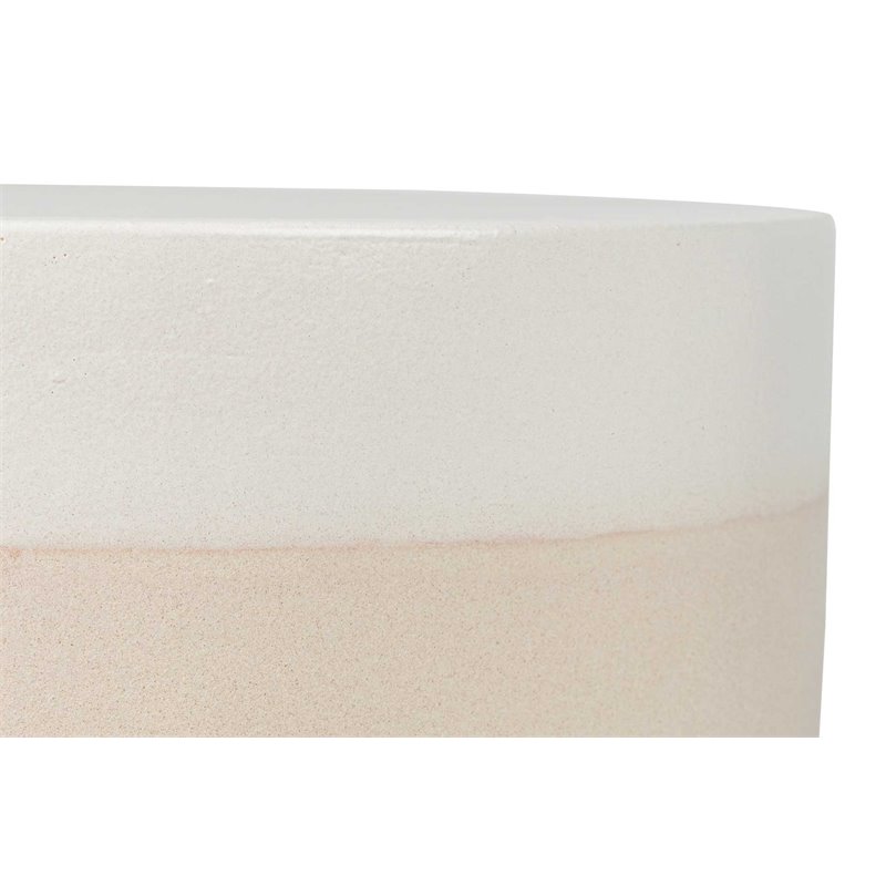 Seasonal Living Provenance Signature Ceramic Grazed End Table in Cream/White