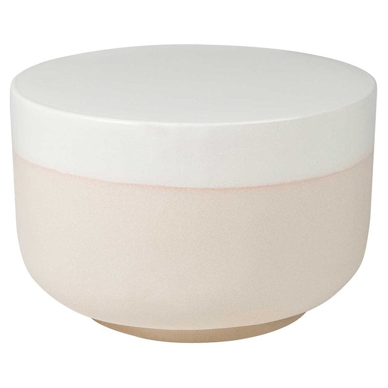Seasonal Living Provenance Signature Ceramic Grazed End Table in Cream/White
