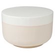 Seasonal Living Provenance Signature Ceramic Grazed End Table in Cream/White