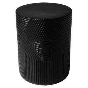 Seasonal Living Provenance Signature Ceramic 16&quot Textured End Table in Black