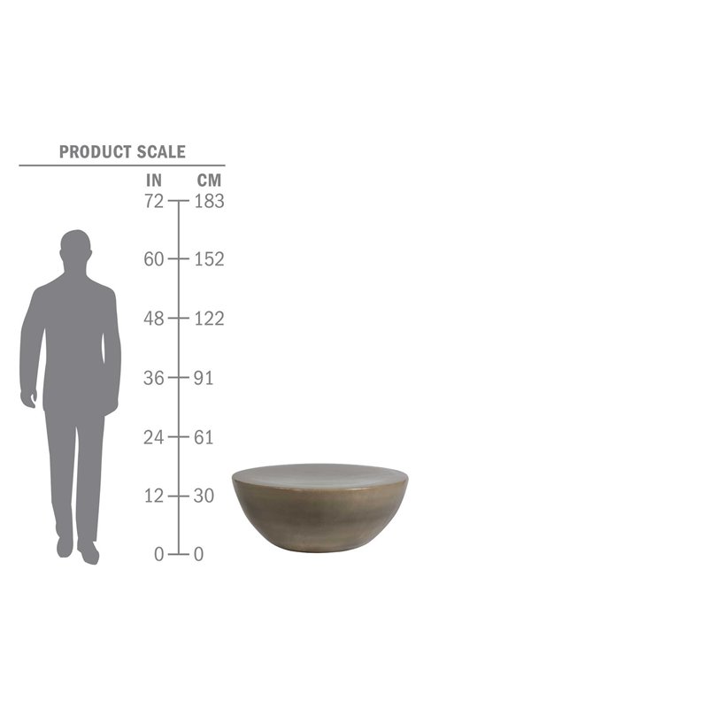 Seasonal Living Ceramic Bowness Modern Coffee Table in Taupe Brown