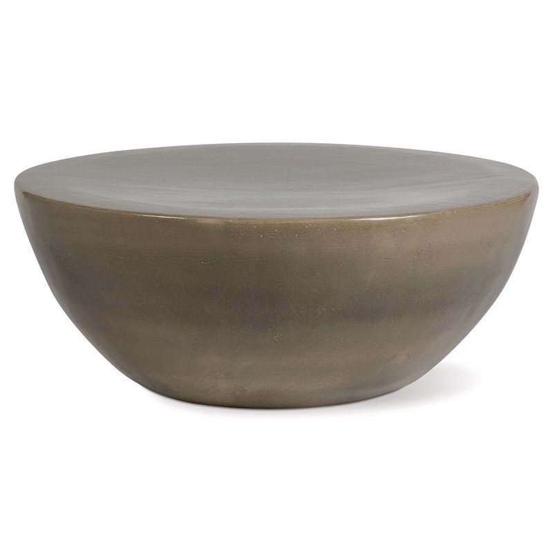 Seasonal Living Ceramic Bowness Modern Coffee Table in Taupe Brown