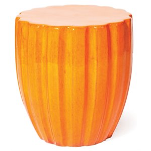 Seasonal Living Ceramic Scallop 18&quot Modern Stool in Tuscan Orange