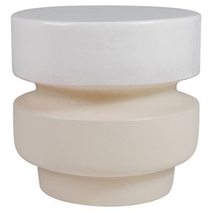 Seasonal Living Provenance Signature Ceramic Stool/Accent Table in Cream/White