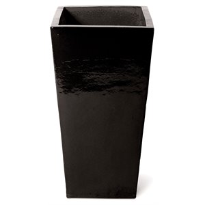 Seasonal Living Ceramic English 18&quot Square Modern Planter in Black
