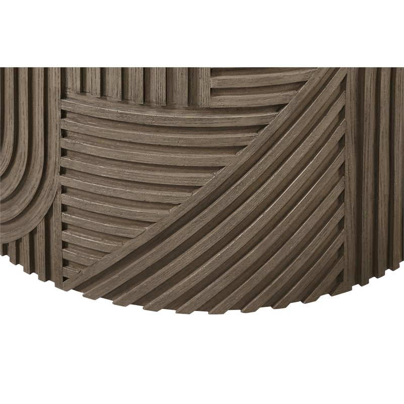 Seasonal Living Provenance Signature FRP Wood Round Drum Table in Energy Brown