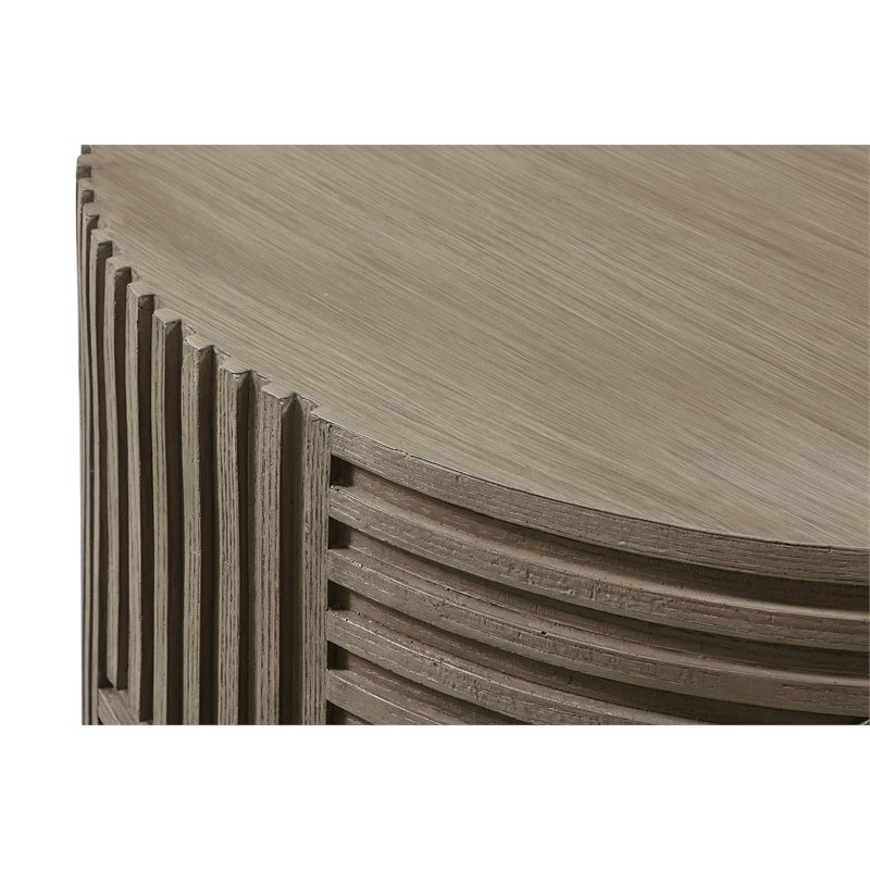 Seasonal Living Provenance Signature FRP Wood Round Drum Table in Energy Brown