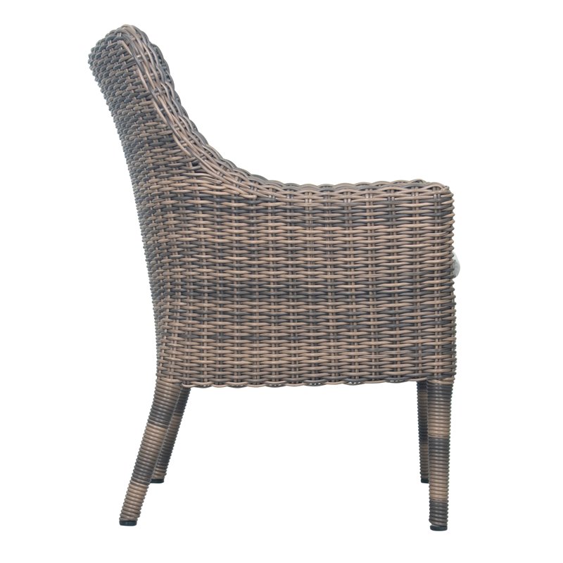 Seasonal Living HDPE Wicker and Aluminum Frame Dining Chair Set of Two