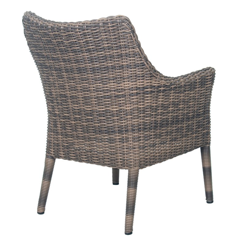 Seasonal Living HDPE Wicker and Aluminum Frame Dining Chair Set of Two
